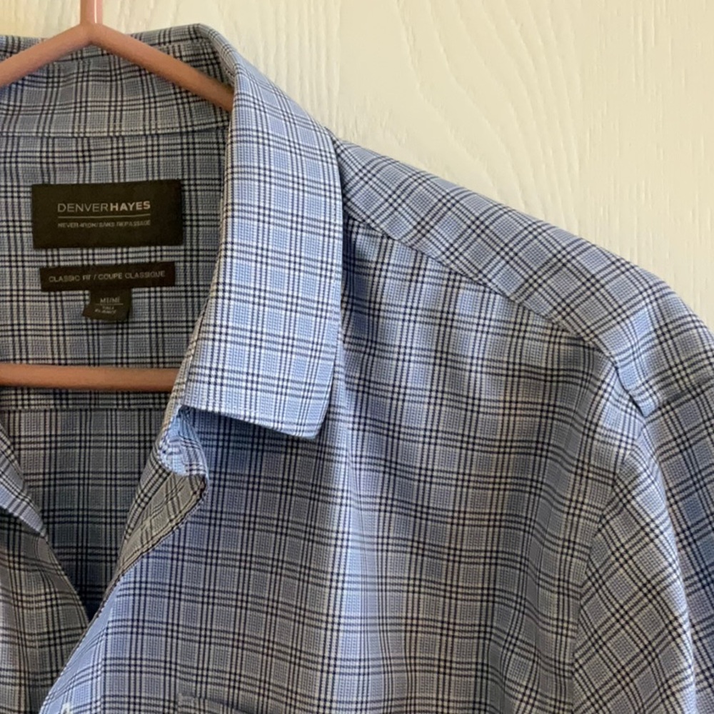 3 for $30 item - Men’s Denver Hayes Classic Fit Button Down Shirt Blue